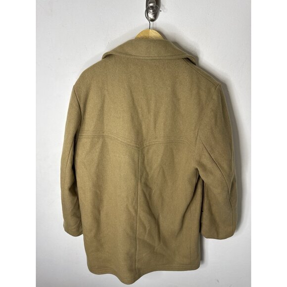 Vintage HBC The Bay 70s Wool Car Coat 42 Camel Western Yoke Made in Canada - Picture 5 of 10